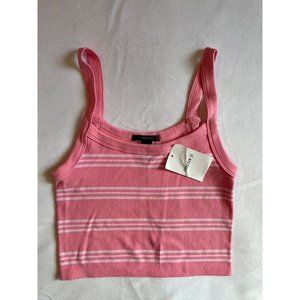 FOREVER 21 Pink & White Striped Knit Cami NWT- Size S